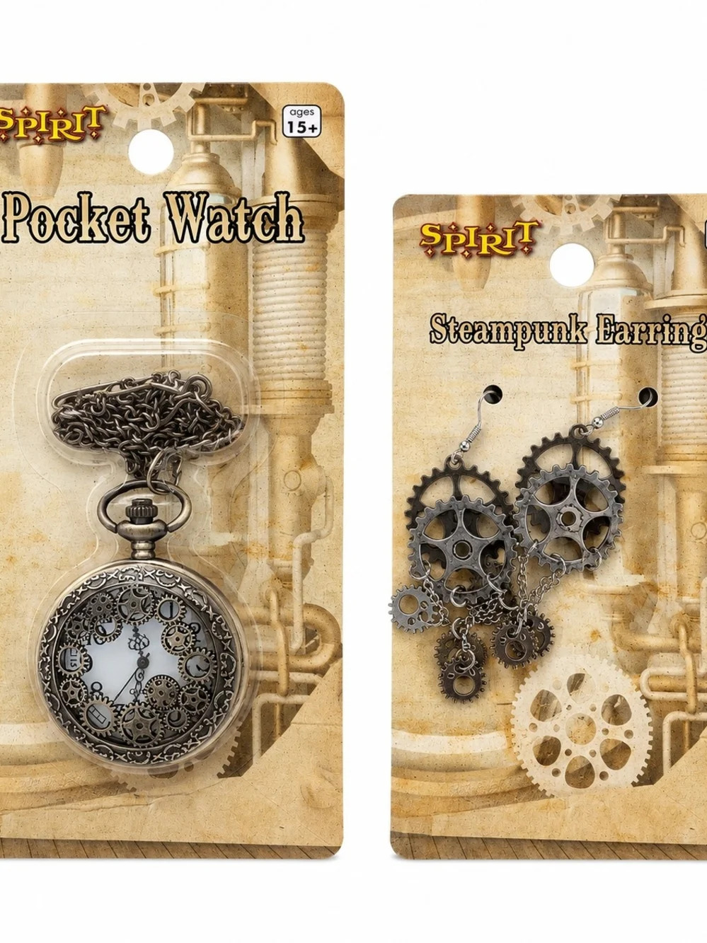 Spirit Halloween Steampunk Girl Costume Bundle Women's Med. Hat Goggles Earrings - Picture 5 of 5